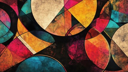 Fototapeta premium Abstract Geometric Art with Warm Color Palette