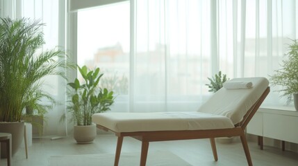 Nerve therapy session in a minimalist wellness clinic. Featuring relaxation and healing