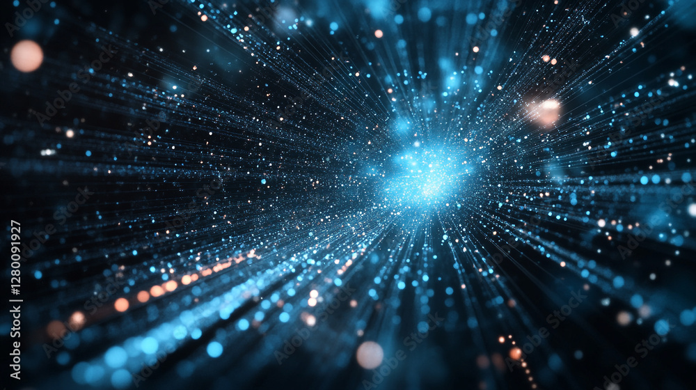 Poster futuristic data stream visualization for technology and data analysis background