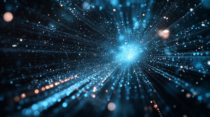 Naklejka premium Futuristic data stream visualization for technology and data analysis background