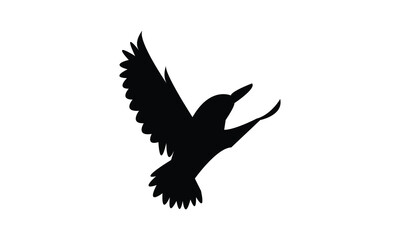 African dwarf kingfisher bird Silhouette Design  And Vector Illustration. 