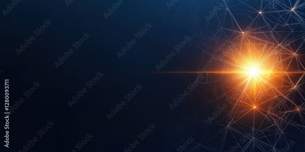 Poster a vibrant, abstract background featuring a bright orange light against a dark, textured backdrop wit