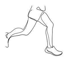 Running Athlete SingleLine Drawing Exercise, Fitness, Speed, Movement, Energy
