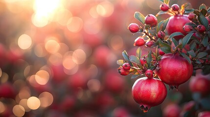 Sunset Pomegranate Orchard Harvest