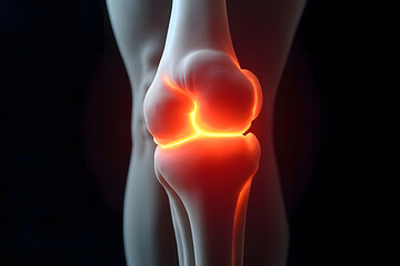The knee is the joint between the upper and lower legs. It is joint-like and can be folded, stretched, and stretched