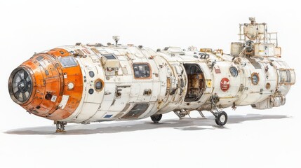 Detailed Spacecraft Exterior Against White Background