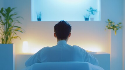 Nerve therapy session in a modern clinic by a professional therapist. Featuring relaxation and healing