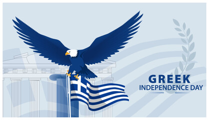 Greek Independence Day with Soaring Eagle