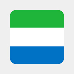 Flag of Sierra Leone. Sierra Leone rounded square flag icon digital vector illustration