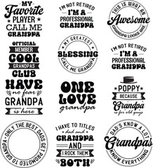 Fototapeta premium Grandpa T-shirts Design Bundle Grandpa