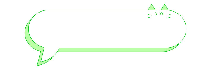 Obraz premium フキダシにゃんこグリーン ビックリ顔