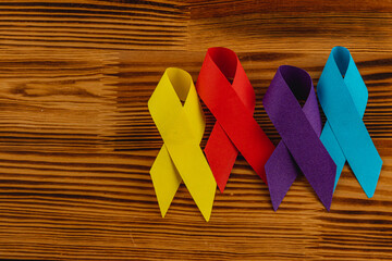 Ribbons symbolize awareness for various health campaigns and diseases