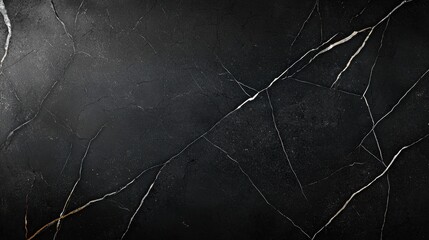 Elegant Black Marble Background with Striking White Veins and Intricate Natural Patterns for Luxurious Design Projects and Creative Presentations