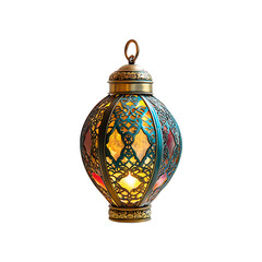 Islamic ramadan kareem lantern isolated on a transparent background.