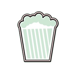 glass of milk, popcorn logo design ilustration