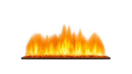 Blazing fire and burning match in warm flames