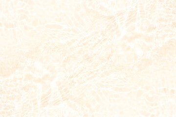 Fototapeta premium Cream water with ripples on the surface. Defocus blurred transparent white colored clear calm water surface texture with splashes and bubbles. Water waves with shining pattern texture background.