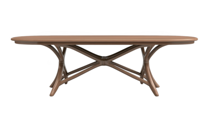 Wooden table with cross base 