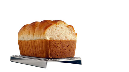 A plate of freshly baked banana bread and buttered bread slices