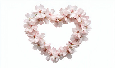 Delicate Pink Cherry Blossom Heart Shape Floral Arrangement