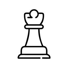 Chess king piece icon in minimalistic black outline style