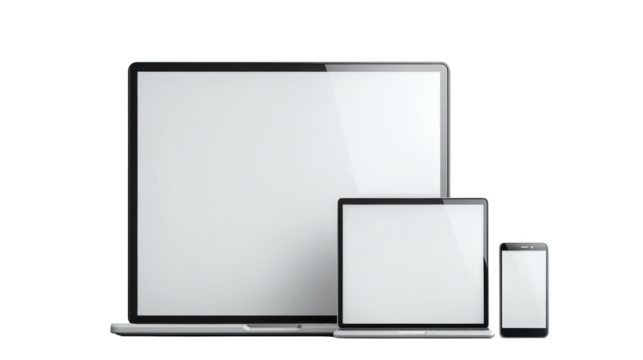 Tablet and blank screen image