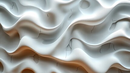 Fototapeta premium White wavy abstract texture, cracked background, design element