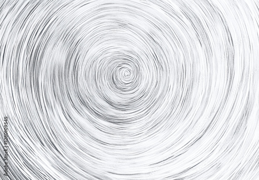 Wall mural abstract concentric circles swirl pattern, grayscale.