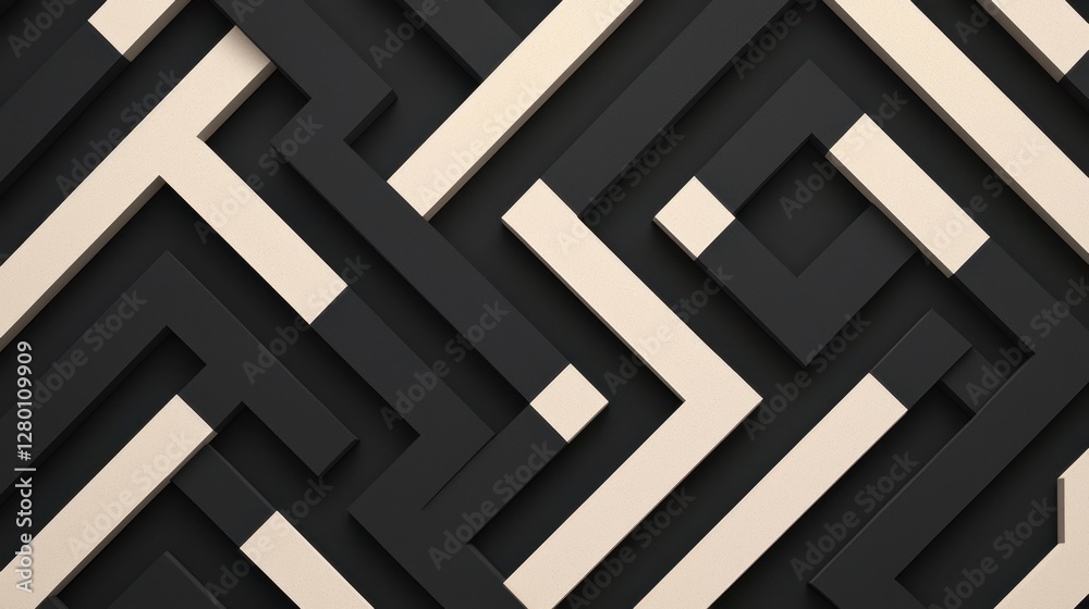 Poster abstract geometric pattern with black and beige shapes creating a modern textured background for cre
