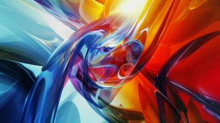 Brightly Colored Abstract Object Creating Depth and Newness in Futuristic Style