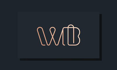 Minimal clip initial letter WB logo