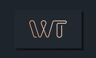 Minimal clip initial letter WT logo