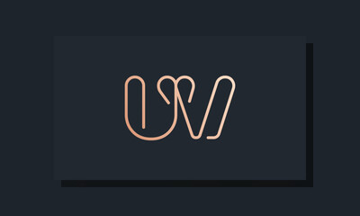 Minimal clip initial letter UV logo