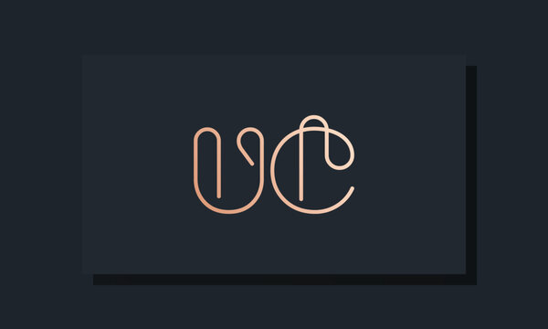 Minimal clip initial letter UC logo