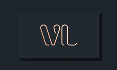 Minimal clip initial letter VL logo