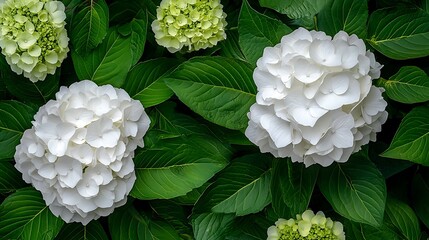 Hydrangea Blooms in Lush Summer Garden: A Vibrant Close-Up AI Generated