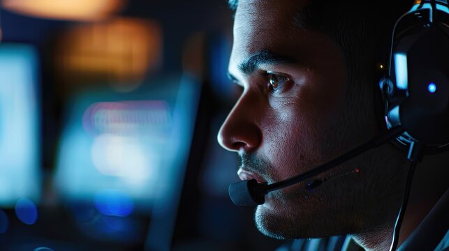 Focused Call Center Operator Delivering Exceptional Client Service