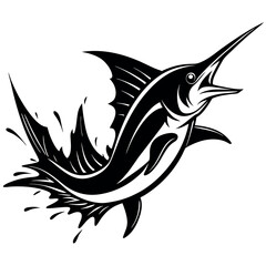 a-dynamic-swordfish-leaping-out-of-the-water-in-a-.eps