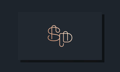 Minimal clip initial letter SP logo