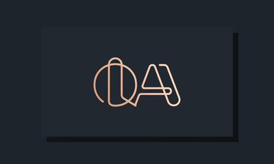 Minimal clip initial letter QA logo