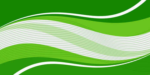 Abstract White and Green wave wide background banner. EPS10