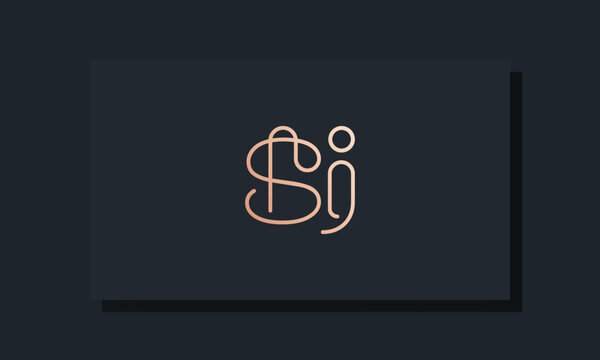 Minimal clip initial letter SJ logo