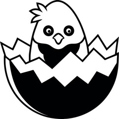 Obraz premium -chick-in-egg-shell-earrings----a-cute-baby-chick- (1).eps