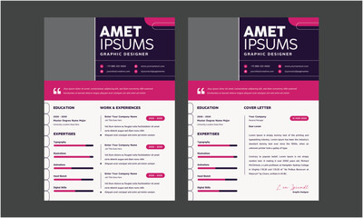 Resume CV. Professional modern and minimal resume CV, Clean and modern resume portfolio CV template