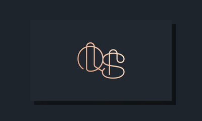 Minimal clip initial letter QS logo