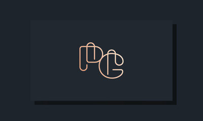 Minimal clip initial letter PG logo