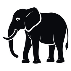 Fototapeta premium elephant--silhouette-on-white-background (1).eps