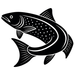 Fototapeta premium single-line-trout-silhouette-drawn-in-one-continuo.eps