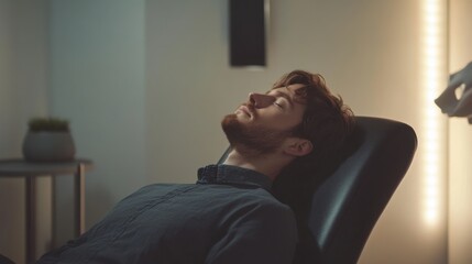 Nerve therapy session in a quiet wellness space. Featuring relaxation and healing