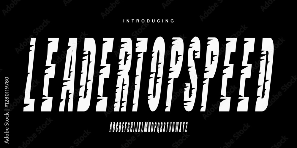 Fototapete sport alphabet font. fast speed effect dynamic letters and numbers. stock vector typescript for your